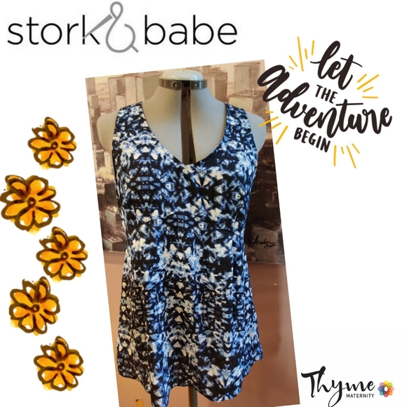 Maternity and Nursing Blue Blouse - Picture 1 of 7